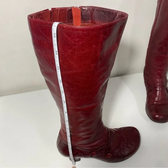 Miz Mooz Burgundy Leather Heeled Boots - Picture 12 of 17